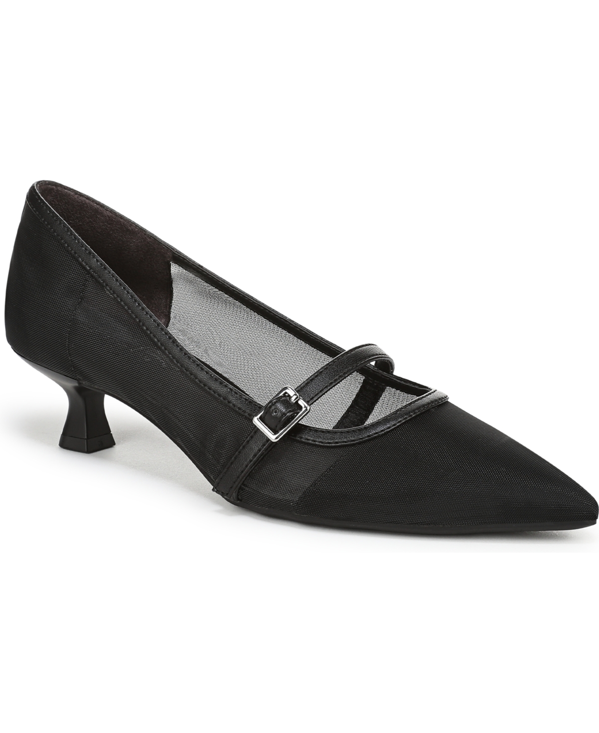 Women's Madelyn Mary Jane Pointed Toe Kitten Heel Pumps - Dark Cherry Faux Patent Leather