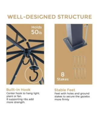Rustproof Double Top Gazebo with Mosquito Curtains for Outdoor Enjoyment
