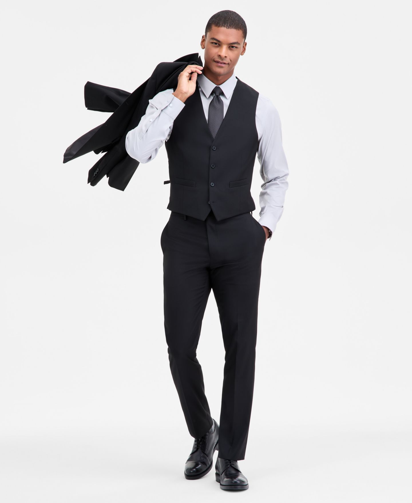Мужские комплекты DKNY Modern-Fit Vested Nested Suit, цвет: Чёрный — фото 2