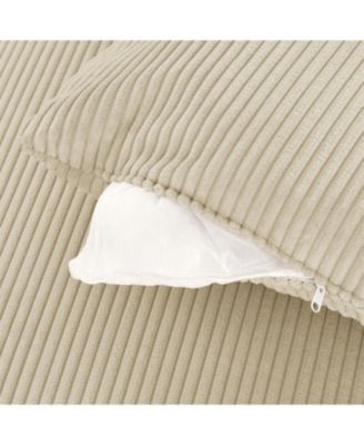 1 Pc Corduroy Sofa 3-Seat with Storage Cup Holders Phone Holders Living Room Seating