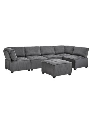 U-Shaped Modular Sectional Sofa with Reversible Chaise