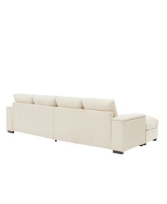 Corduroy Sectional Sofa with Ottomans