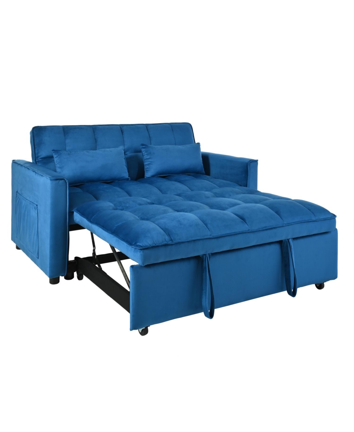 Streamdale Furniture 3-in-1 Convertible Sofa Bed with Reclining Back (Blue)