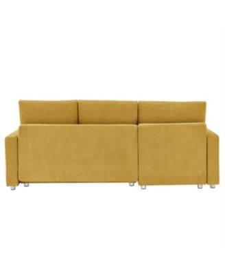 Convertible Sleeper Sofa Bed 90" L-Shaped Sectional with Pull-Out Bed