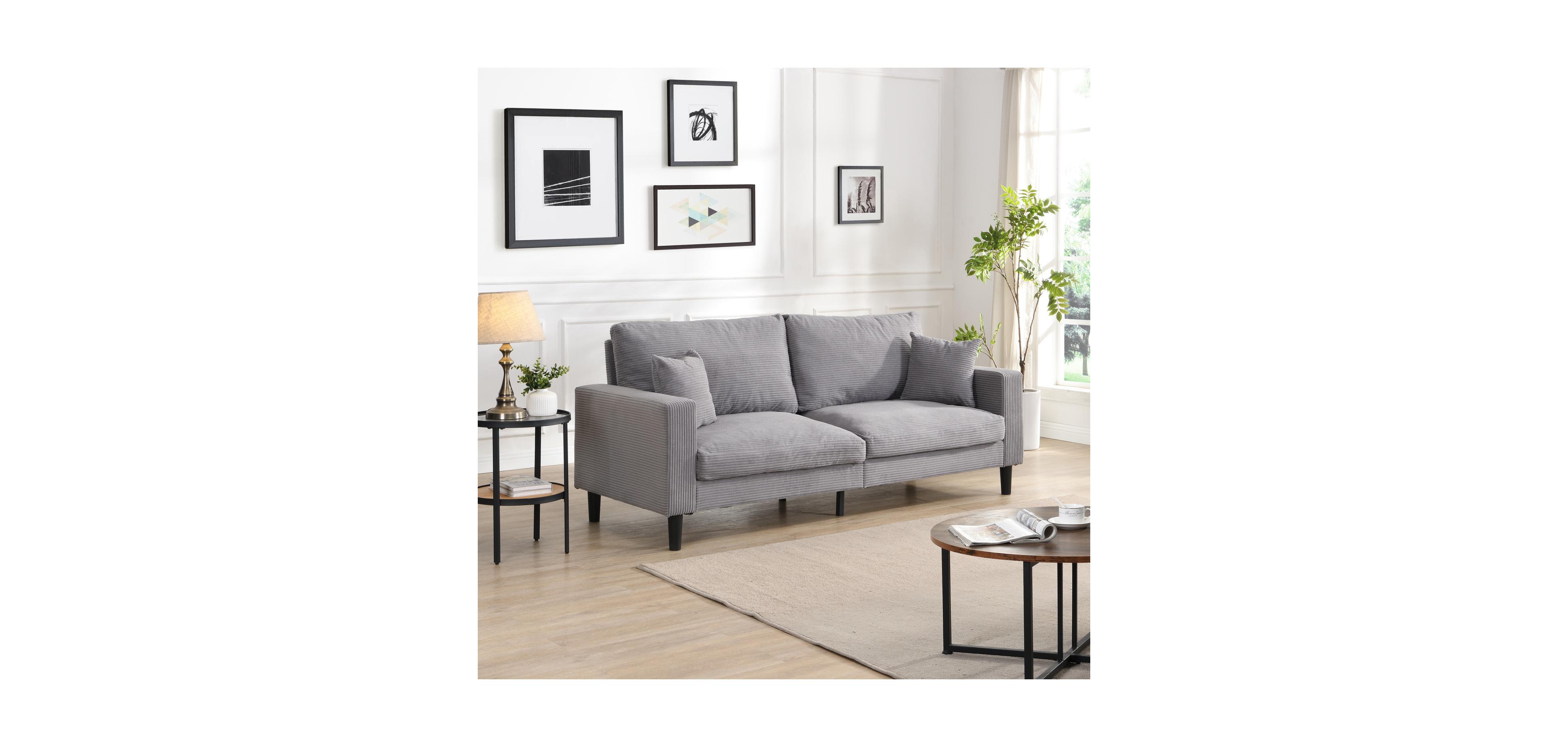 Streamdale Furniture High-Resilience 3-Seater Sofa, Modern Upholstered Sofa