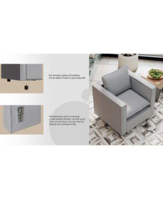 Streamdale 1-Piece Linen & Foam Accent Chair – Soft Cushion, Deep Seat, Rounded Armrests, Modern Single Sofa