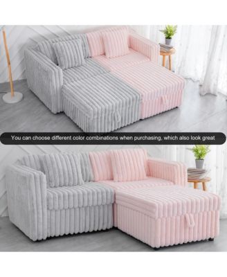 6-Person U-Shaped Sofa with Ottoman, Modern Comfort and Style, 106.3" x 30.7