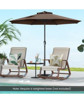 Outdoor Heavy Duty Market Umbrella with Crank Handle and 8 Sturdy Ribs