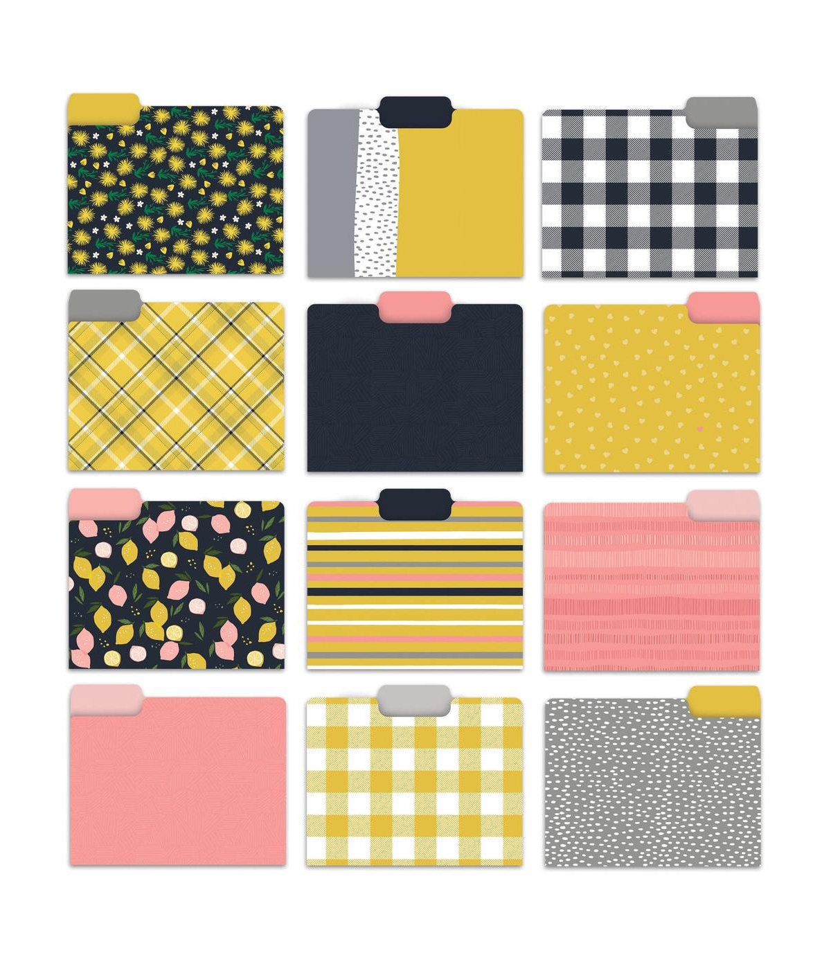 Joy Designer Set of 12 Decorative File Folders - Multicolor