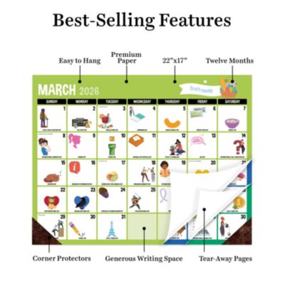 2026 Every Day&#39;s A Holiday Large Desk Pad Monthly Blotter Calendar