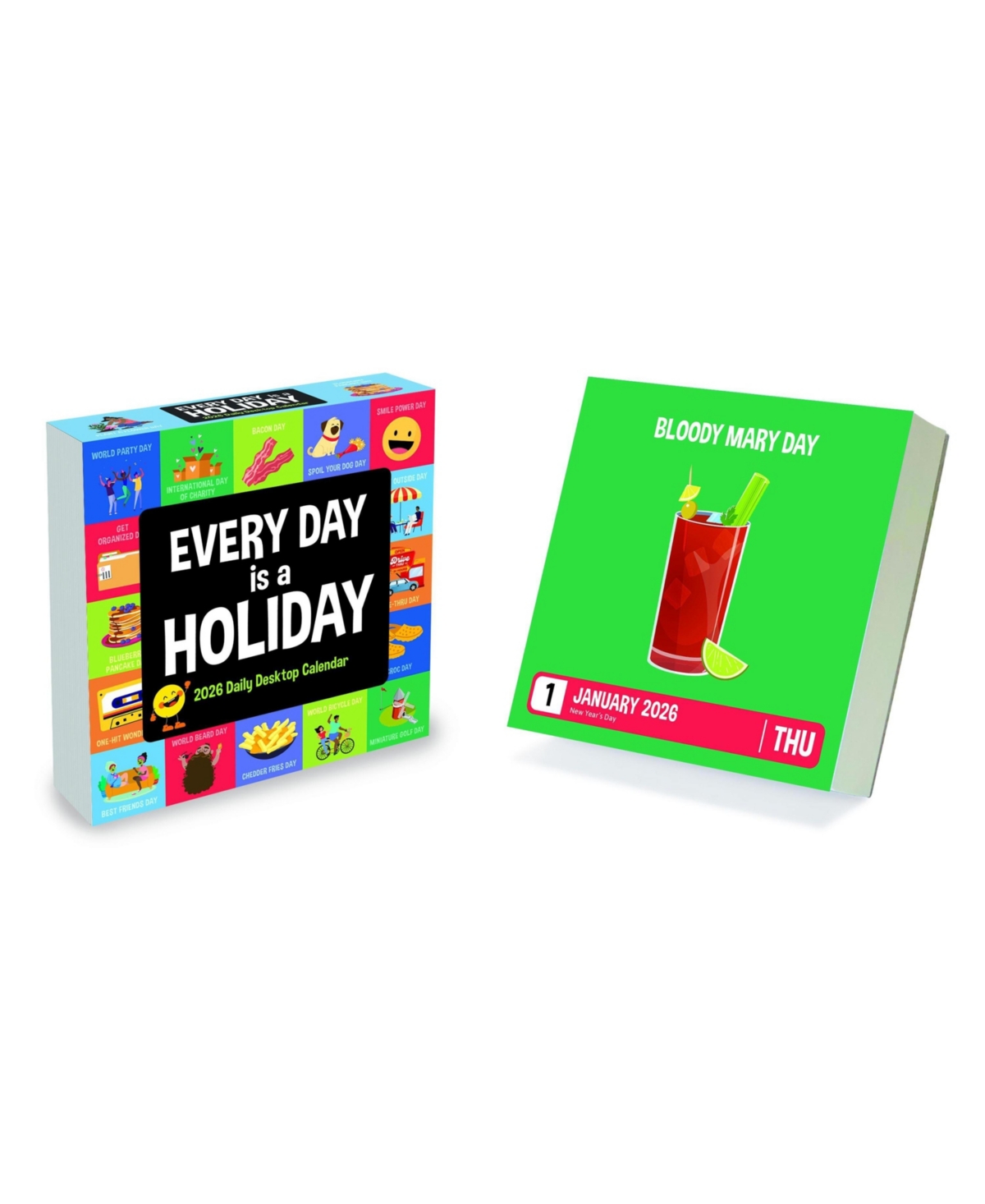 2026 Every Day's A Holiday Daily Desktop Calendar - Multicolor