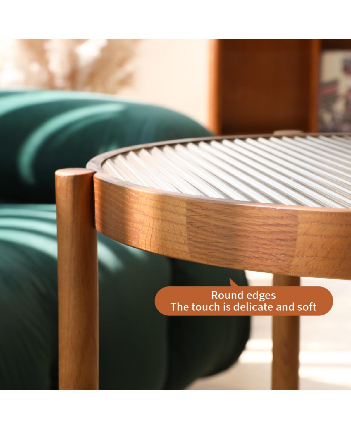 2-Piece Modern Farmhouse Living Room Coffee Table Set, Stylish and Elegant Nesting Round Wooden Table,Side End table set for Living Room,Bedroom