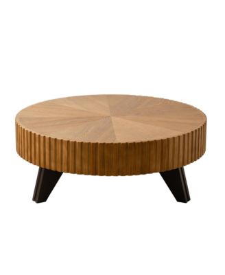 35.4 "Round Retro Coffee Table, Coffee Table Suitable For Coffee and Home Decor