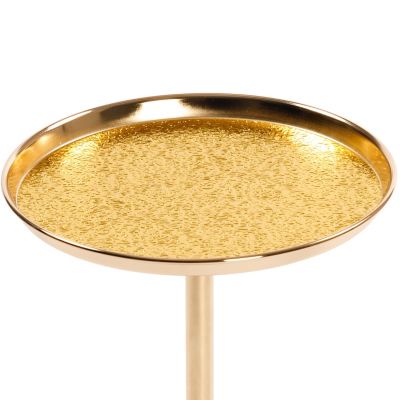 Streamdale Adjustable Marble Side Table Gold & White