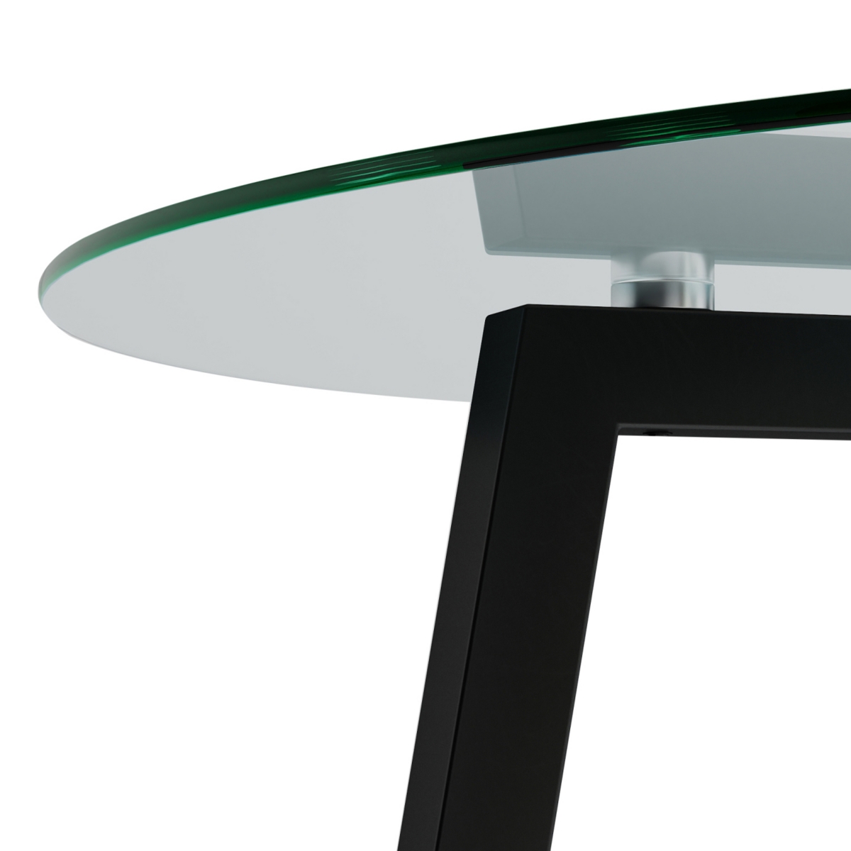 Streamdale 47.2" Modern Round Glass Dining Table with Black Legs