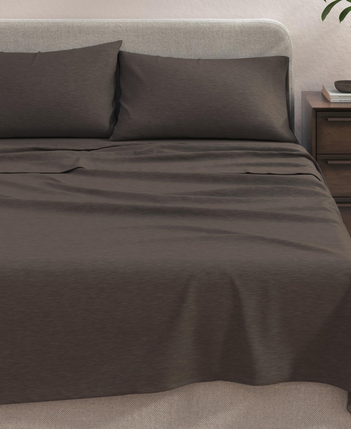 Linery & Co. Heathered Melange Cotton Jersey Knit Sheet Set