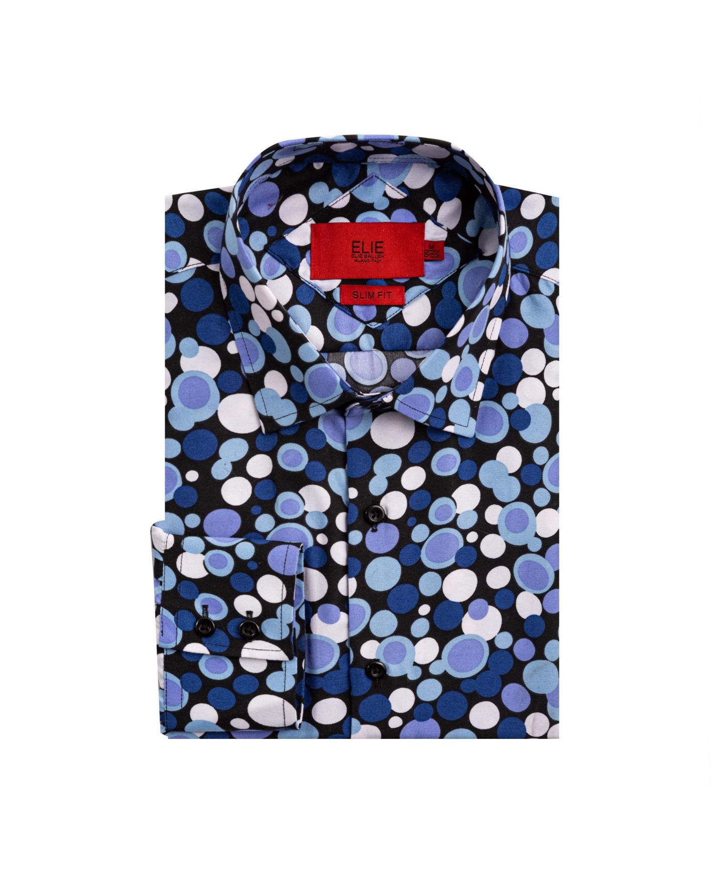 Рубашка Elie Balleh Black Slim Fit Dotted Dress Shirt для мальчиков, цвет: Чёрный — фото 2