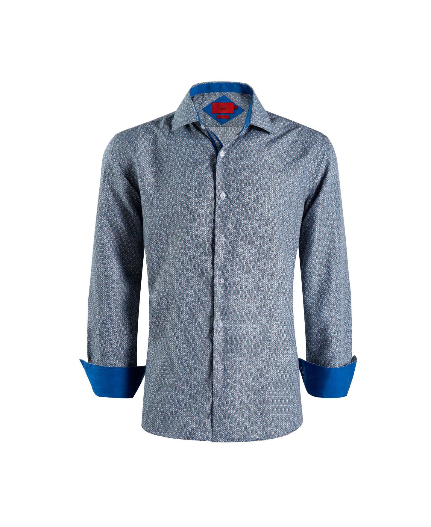 Рубашка Elie Balleh White Slim Fit Geometric Print Shirt для мальчиков, цвет: Белый — фото 2