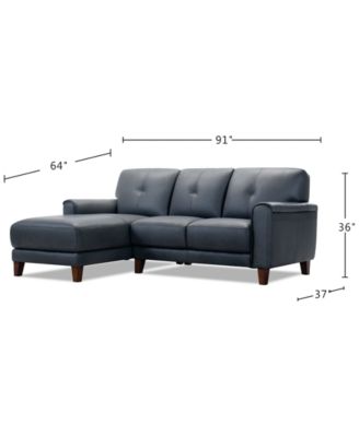 Ashlinn 2-Pc. Leather Chaise Sofa, Exclusively at Macy's