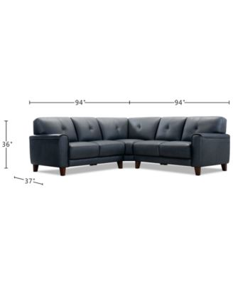 Ashlinn 3-Pc. Leather L Sectional, Exclusively at Macy's