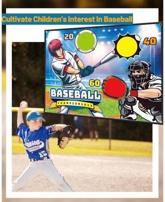 Sticky Baseball Toss Game Set – Indoor/Outdoor Throwing Target Toy with 3 Balls | Backyard, Birthday & Team Sports Gift for Kids Ages 3+