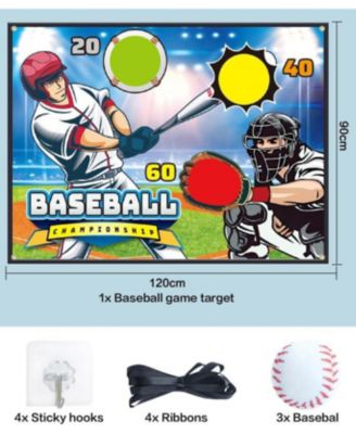 Sticky Baseball Toss Game Set – Indoor/Outdoor Throwing Target Toy with 3 Balls | Backyard, Birthday & Team Sports Gift for Kids Ages 3+