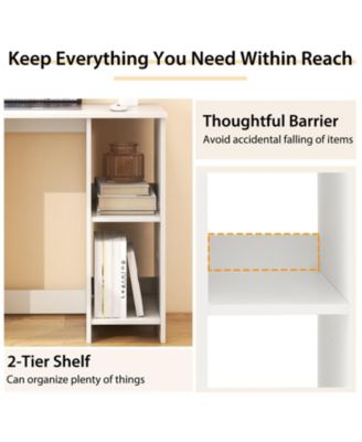 31.5 Inch  Modern Home Office Desk with 2 Compartments