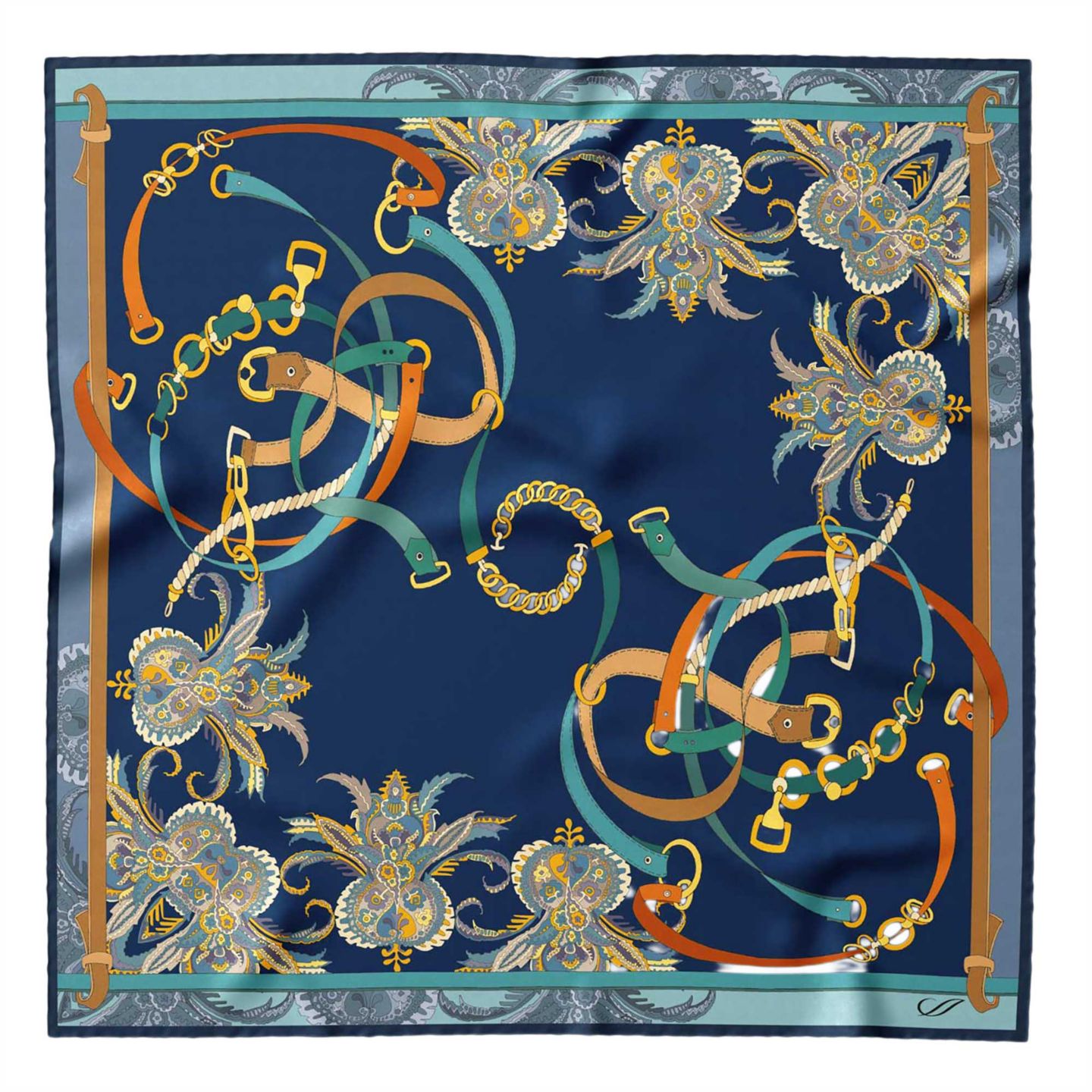 Женские аксессуары Elizabetta Camilla - Silk Bandana for Women, цвет: Синий — фото 1