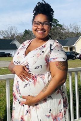 Maternity Ivory Watercolor Floral Hi-Low Wrap Dress