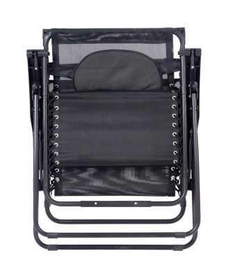 Folding Recliner Zero Gravity Lounge Chair W/ Shade Canopy Cup Holder