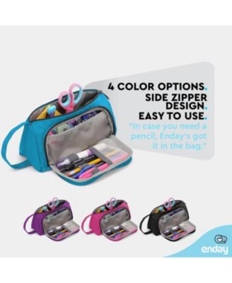 Big Capacity Pencil Case, 3 Compartments Pencil Bags with Zipper, Large Capacity Pencil Pouch, Cute Pencil Case Organizer, Zipper Pencil Pouches, Pink