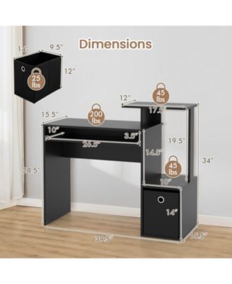 Space-saving Computer Desk with Pull-out Keyboard Tray