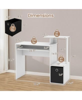 Space-saving Computer Desk with Pull-out Keyboard Tray
