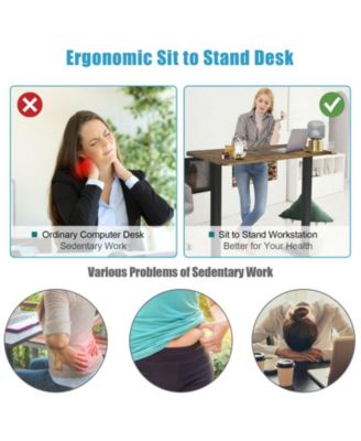 48-inch Electric Height Adjustable Standing Desk with USB Port