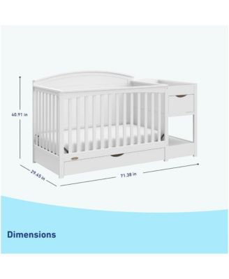 Bellwood 5-in-1 Convertible Crib & Changer with Drawer (White)