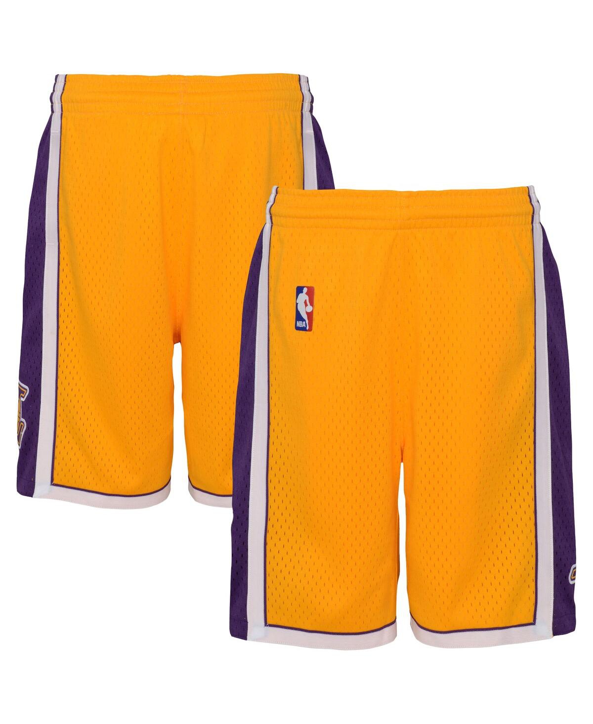Mitchell & Ness Kids' Big Boys And Girlsâ Gold Los Angeles Lakers Swingman Shorts