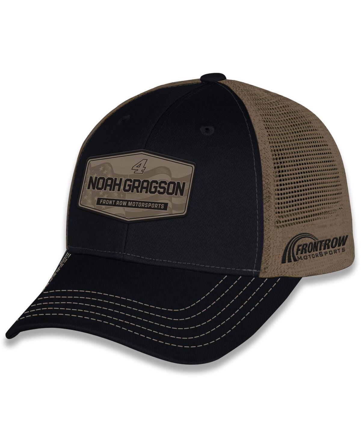 Men's and Women's Black Noah Gragson Flag Trucker Adjustable Hat - Black