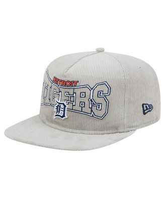 New Era - Men's  Gray Detroit Tigers Corduroy Golfer Snapback Hat