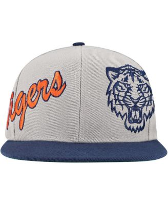 Men's Gray Detroit Tigers Knock Out Panel Snapback Hat