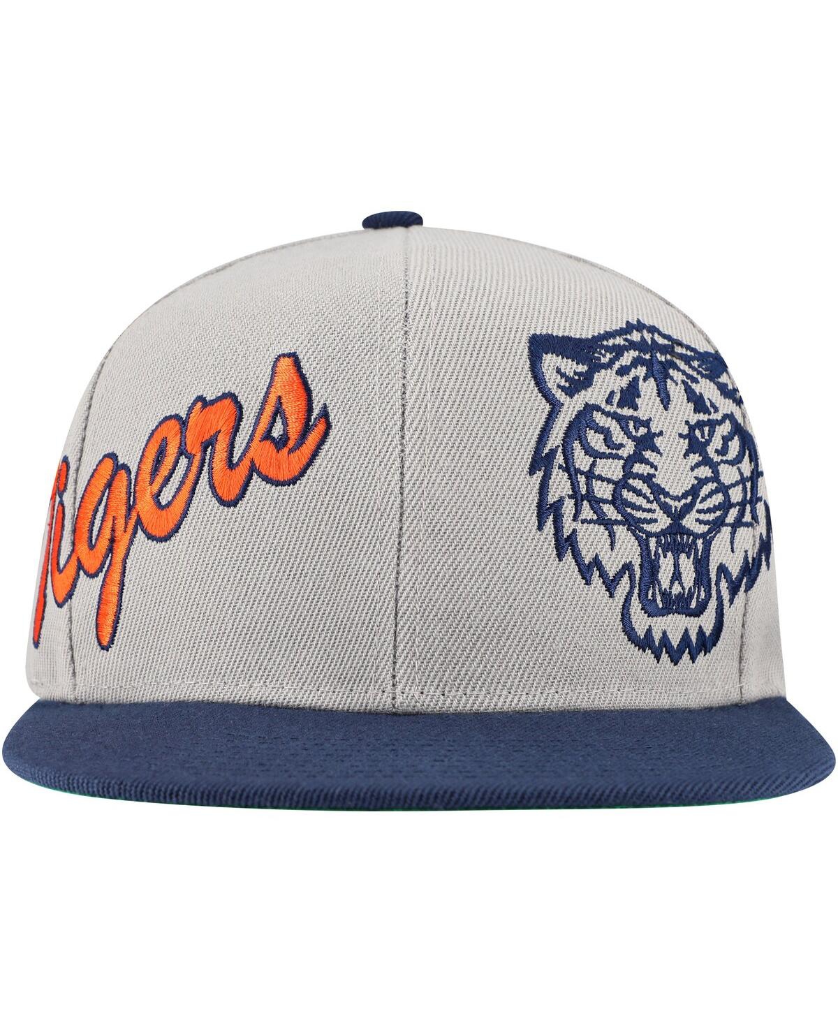 Mitchell & Ness Men's Gray Detroit Tigers Knock Out Panel Snapback Hat