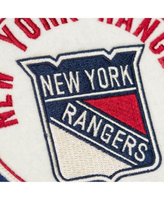 Men's Blue New York Rangers Vintage Coaches Cotton Twill Full-Zip Jacket