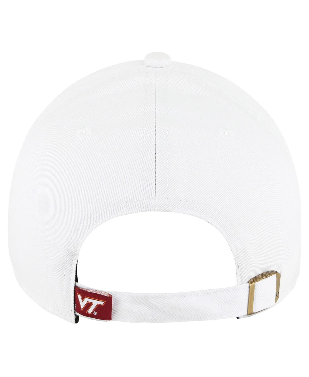 47 Brand Women's White Virginia Tech Hokies Pensacola Clean Up Adjustable Hat