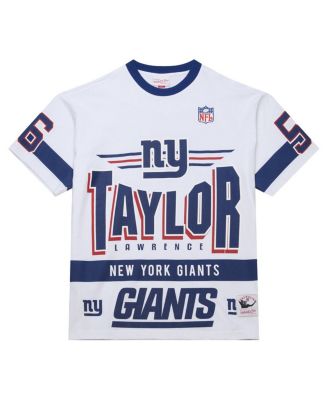 Men's Lawrence Taylor White New York Giants Name Number Team Origins Vintage Logo T-Shirt