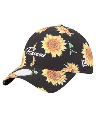 New Era - Women's Black Baltimore Ravens Adventure Sunflower 9TWENTY Adjustable Hat