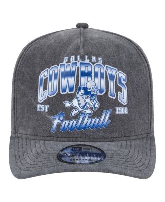 Men's Black Dallas Cowboys Throwback Washed A-Frame 9FIFTY Snapback Hat
