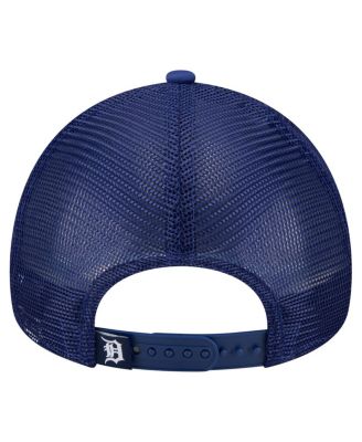 Men's White/Navy Detroit Tigers Distressed 9FORTY A-Frame Adjustable Trucker Hat