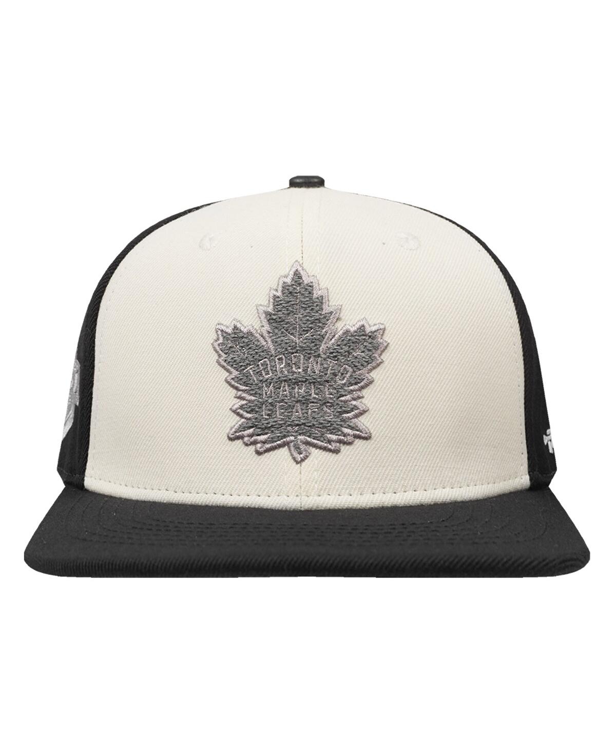 Shop Pro Standard Men's Cream/black Toronto Maple Leaf's French Terry Snapback Hat