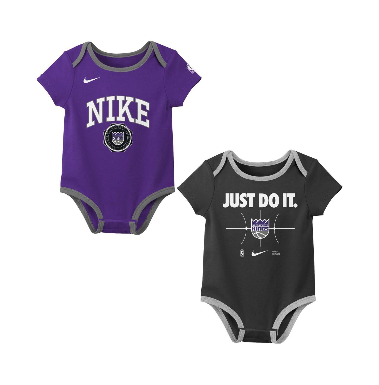 Nike Baby Boys and Girls 2-Pack Purple/Black Sacramento Kings Just Do It Bodysuit Set — фото 1