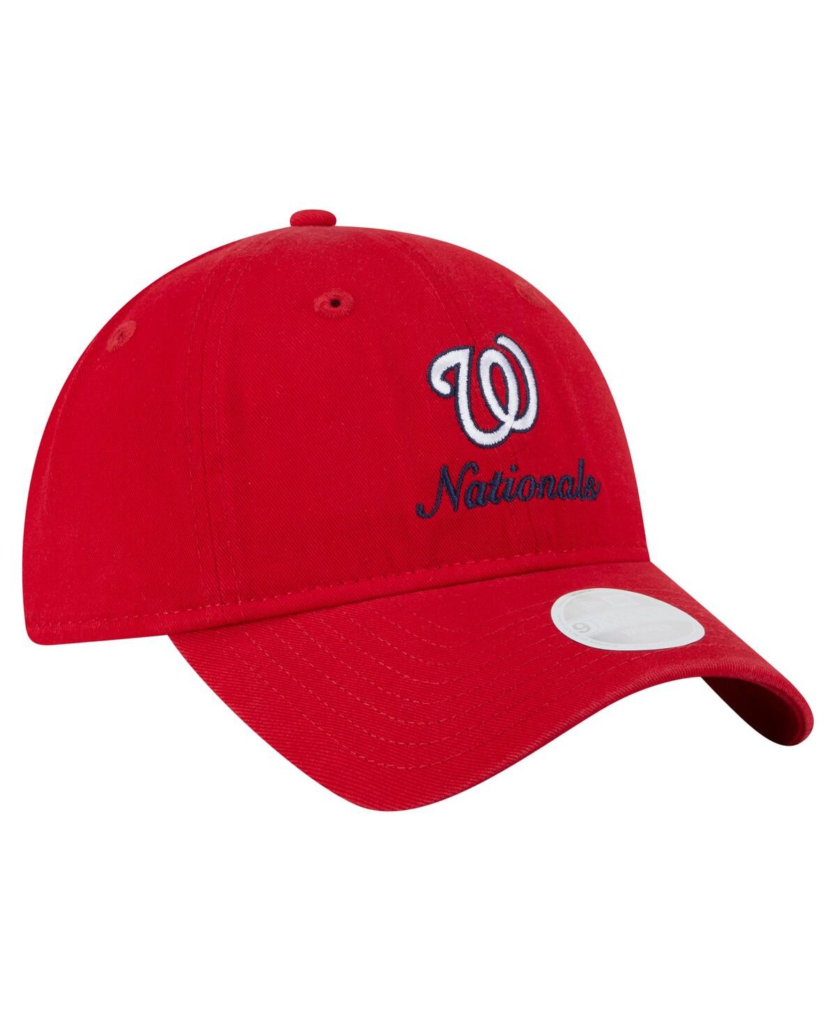 New Era Women's Red Washington Nationals Preppy Team 9twenty Adjustable Hat