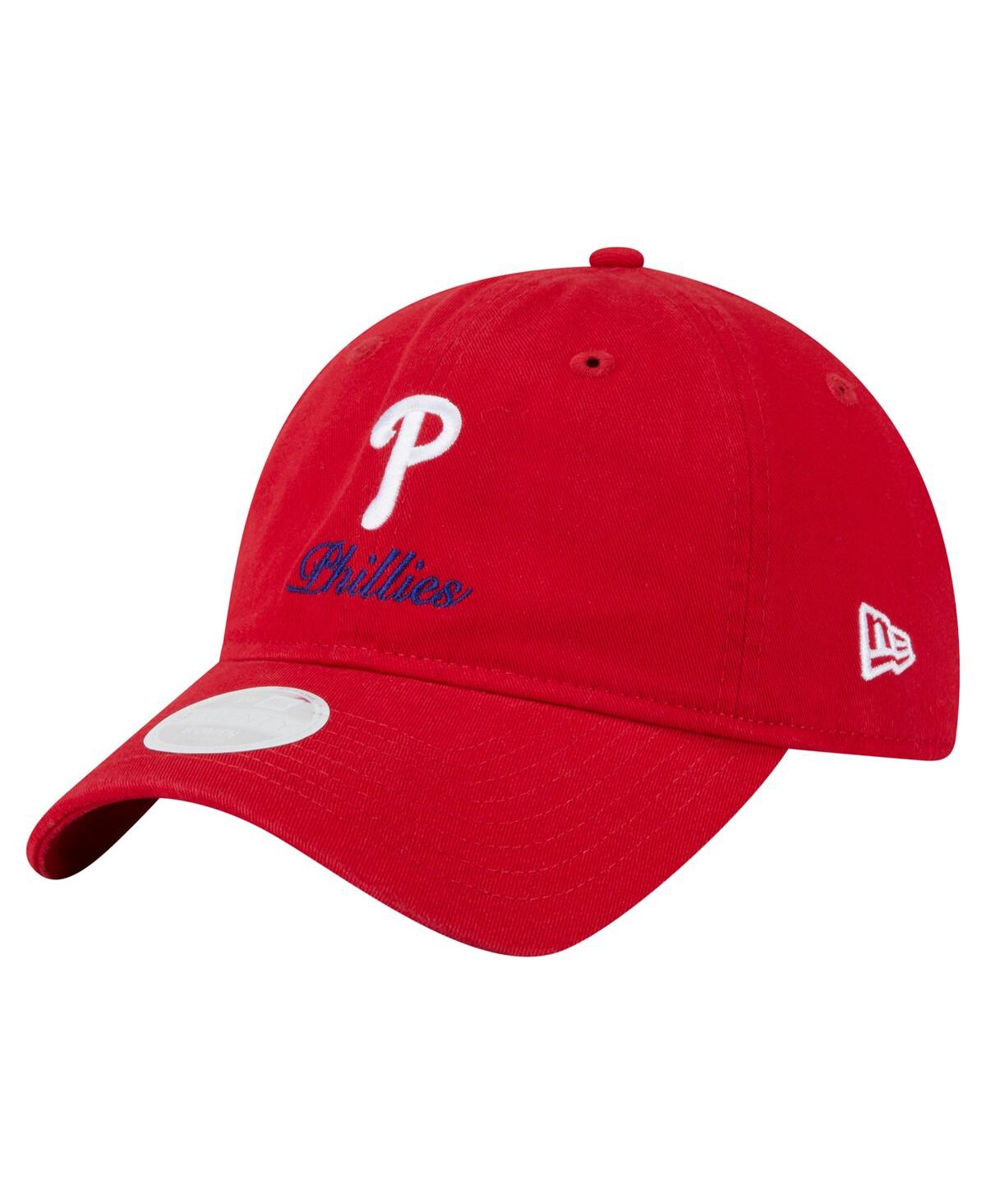 NEW ERA WOMEN'S RED PHILADELPHIA PHILLIES PREPPY TEAM 9TWENTY ADJUSTABLE HAT 